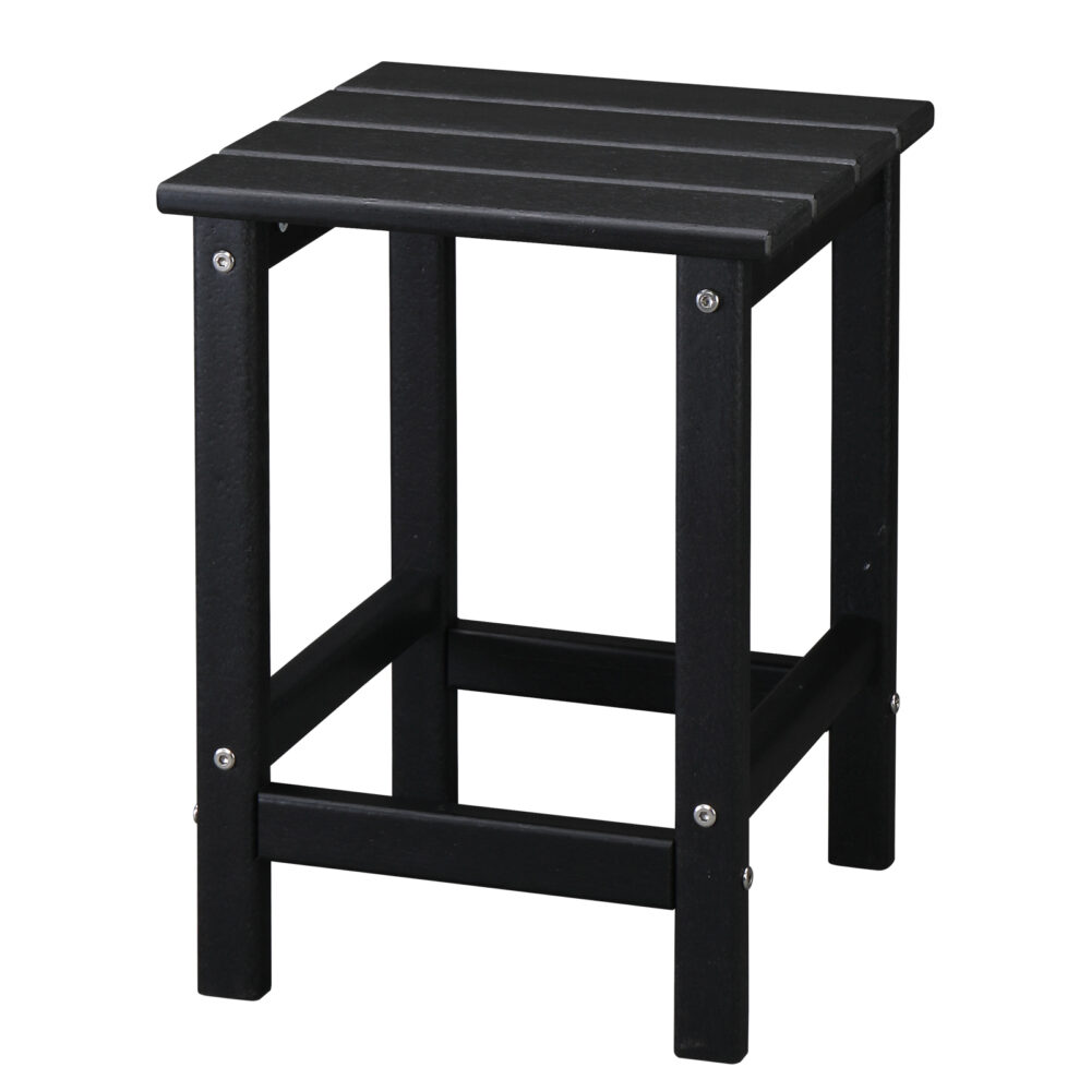 36*36*47cm Single Layer Square HDPE Side Table Black #SY-33119936