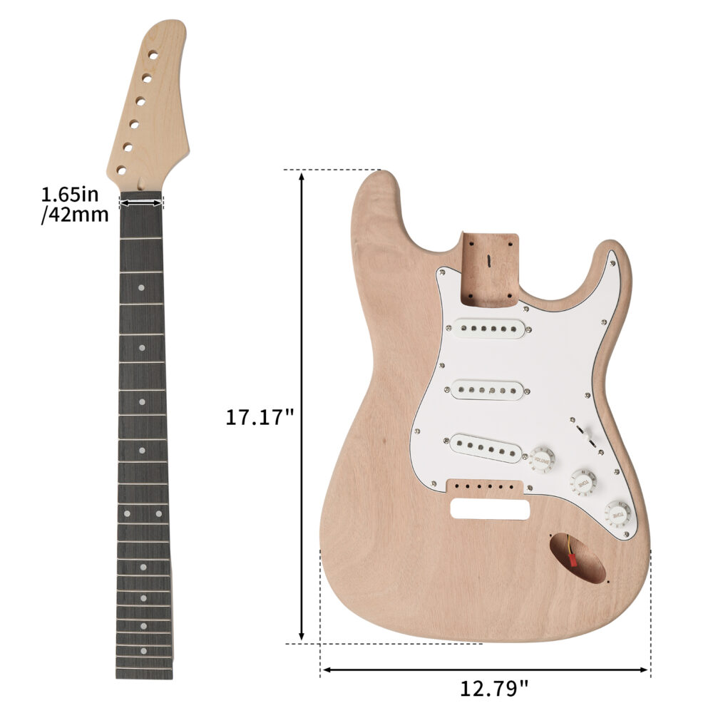 DIY 6 String ST Style Electric Guitar Kits with Mahogany Body, Maple Neck and Accessories #JL06-12165589 - Image 5