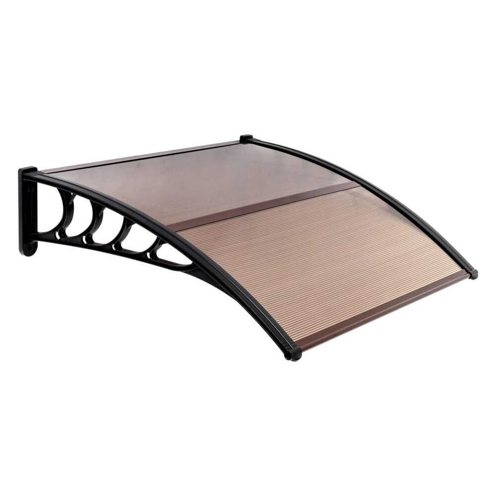 100 x 96cm Household Application Door & Window Rain Cover Eaves Brown Board & Black Holder #SY-70596693 - Image 2