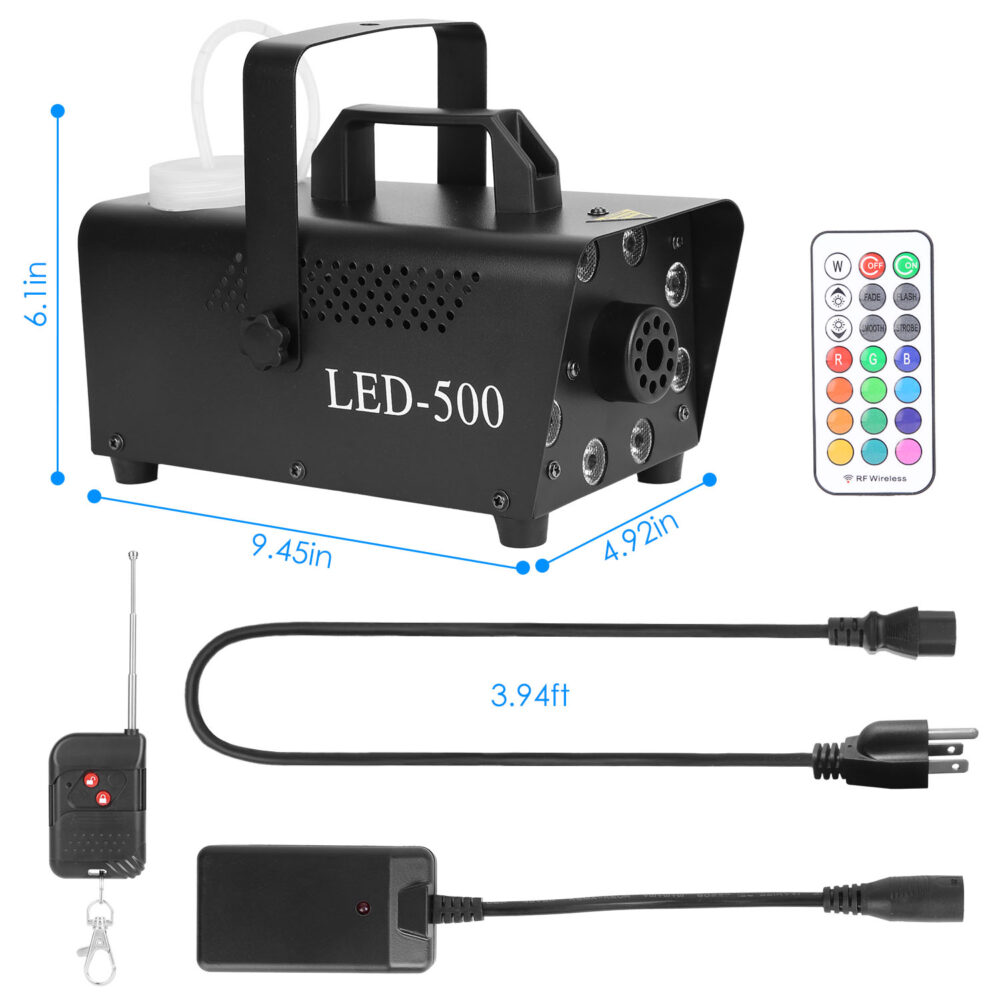 500W Fog Machine 2000CFM Colorful Smoke Machine with 8Pcs LEDs 5 Lighting Effects 3-Level Brightness #JL06-57011748 - Image 2