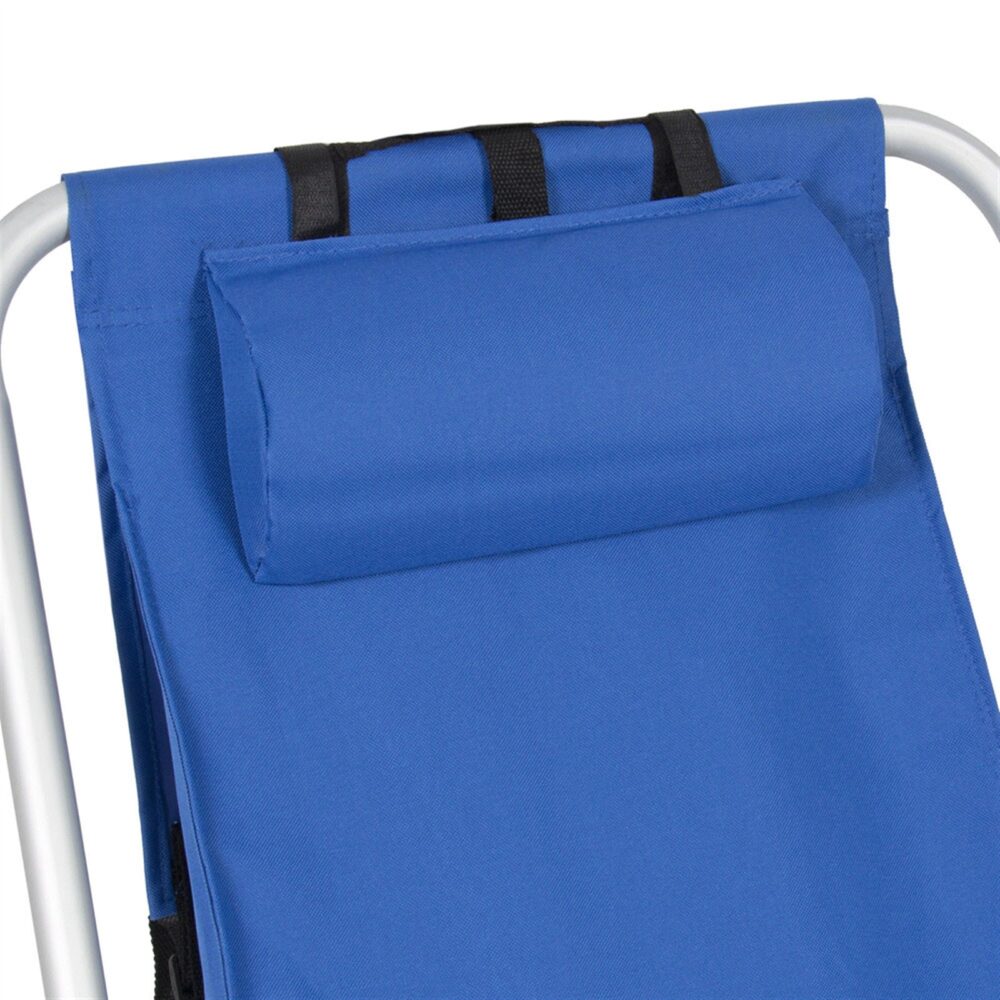 Portable High Strength Beach Chair with Adjustable Headrest Blue #JL06-99460325 - Image 2