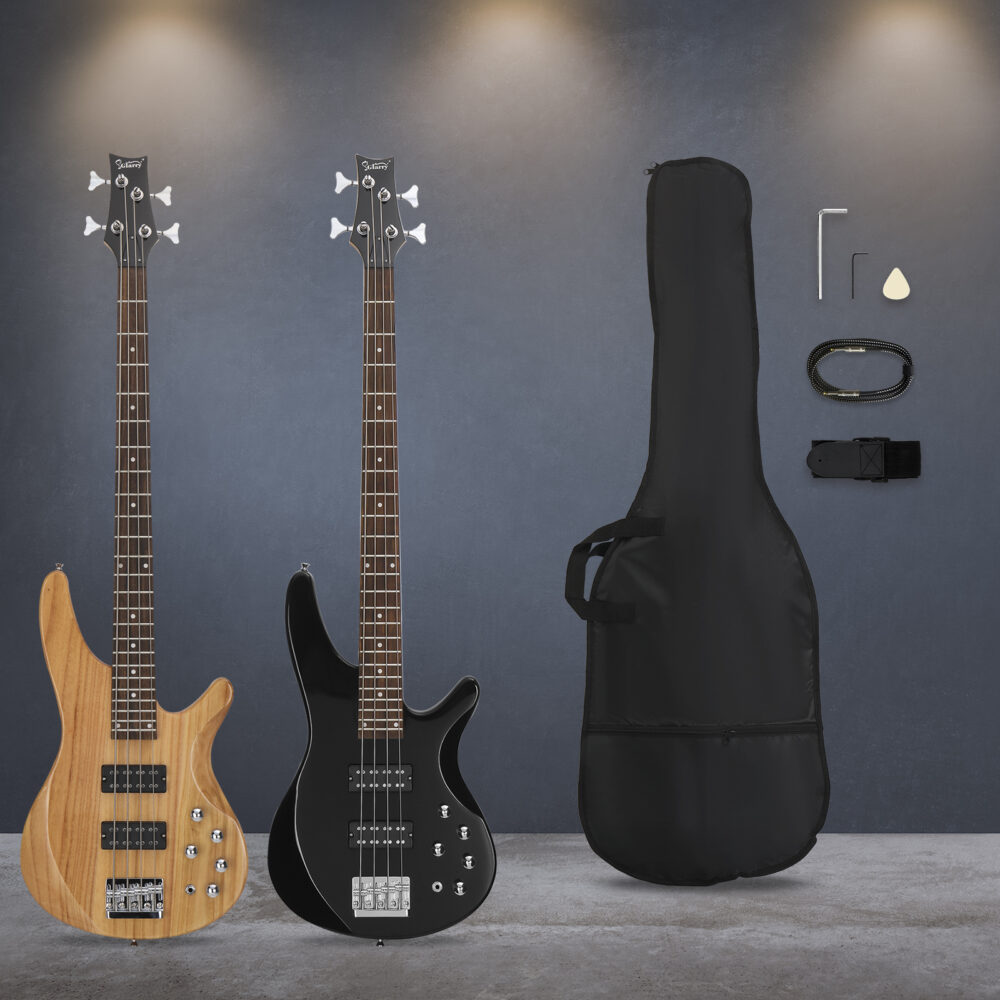 Glarry 44 Inch GIB 4 String H-H Pickup Laurel Wood Fingerboard Electric Bass Guitar with Bag and other Accessories Burlywood #JL06-51845818 - Image 7