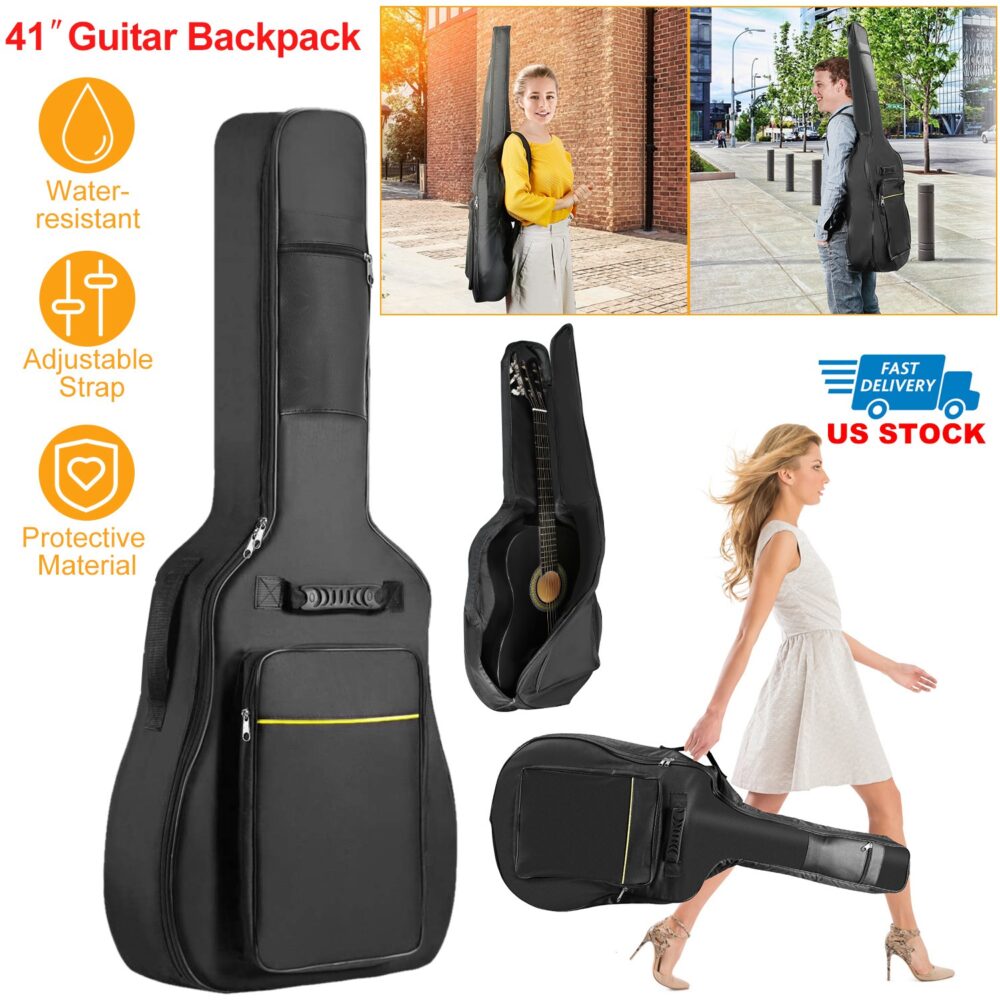 41” Guitar Backpack Adjustable Shoulder Strap Water-resistant Guitar Carry Bag 5mm Thick Padded Protective Acoustic Guitar Bag #SY-53869430 - Image 4