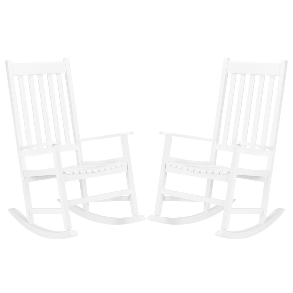 68.5*86*115CM Square Wooden Rocking Chair White #JL06-33661004 - Image 9