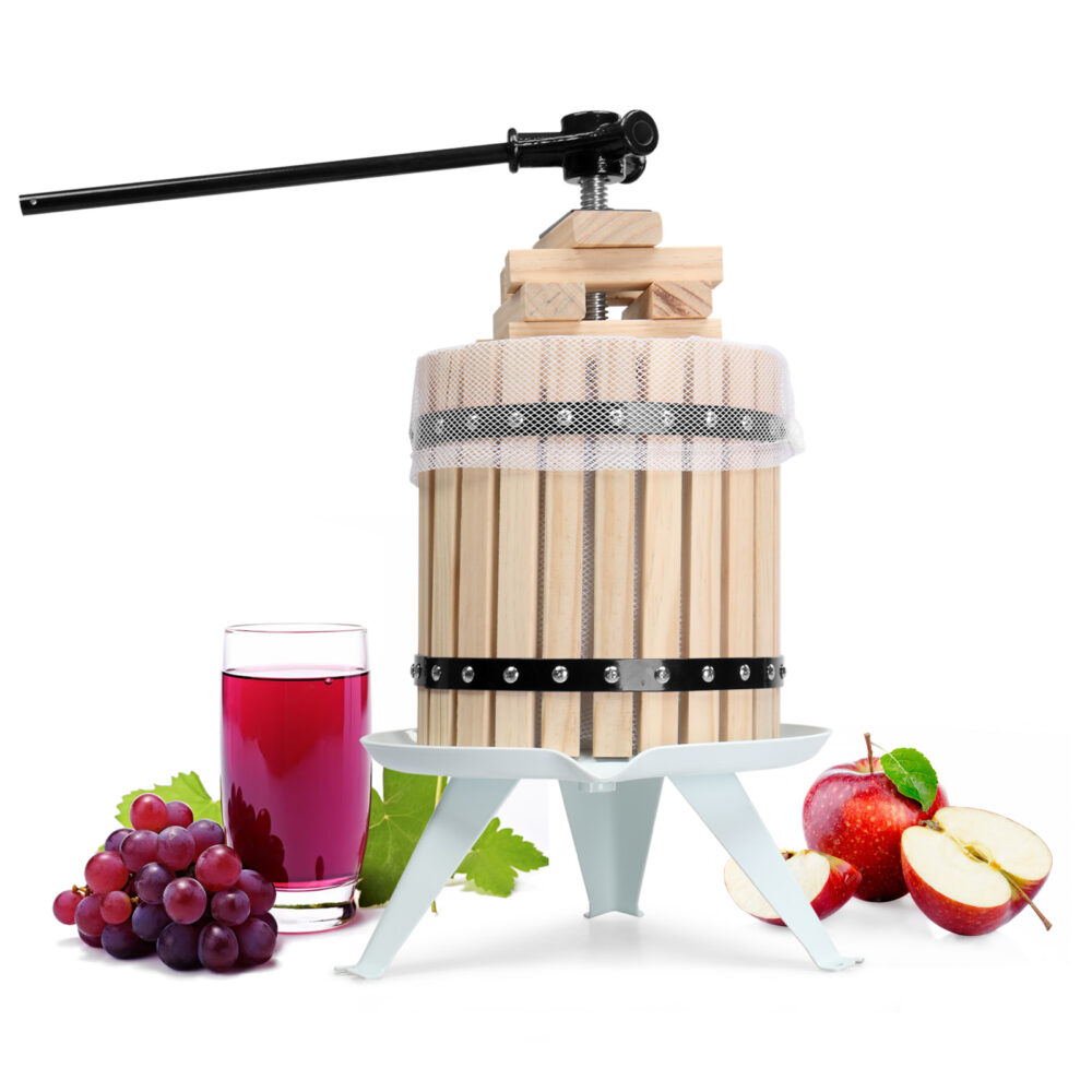 3.17 Gallon Fruit Wine Press, Solid Wood Basket Wine Making Press with 6 Blocks, 12 Liter Cider Apple Grape Crusher Manual Juice Maker for Kitchen Home Outdoor, Black #SY-52573374 - Image 4