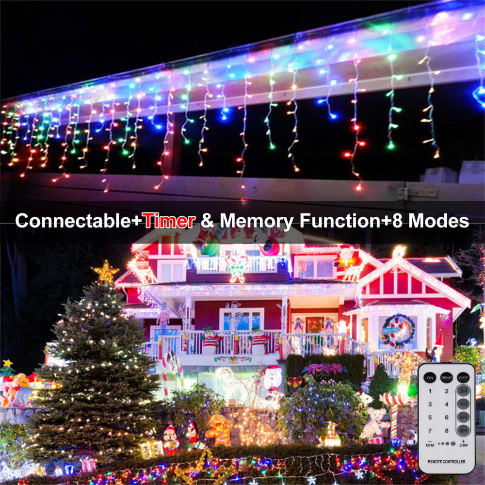 Curtain Icicle Lights Wedding Party LED Fairy Christmas Indoor Outdoor #JL06-01065857 - Image 3