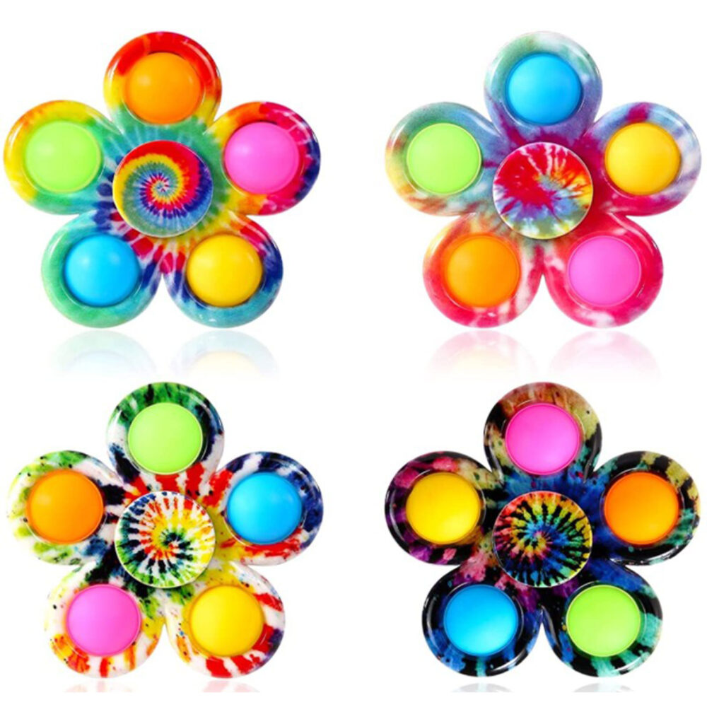 Pop Fidget Spinner Toys 4 Pc Simple Popping Toy Pack Bubble Sensory Set for Kids Party Favor Bulk ADHD Stress Relief Hand Spinners (Random , Pcs ), 4 Pcs #JL06-76185510