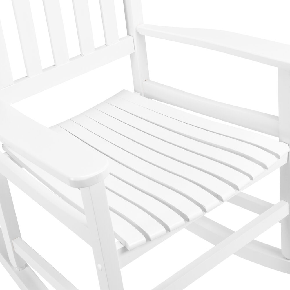 68.5*86*115CM Square Wooden Rocking Chair White #JL06-33661004 - Image 5