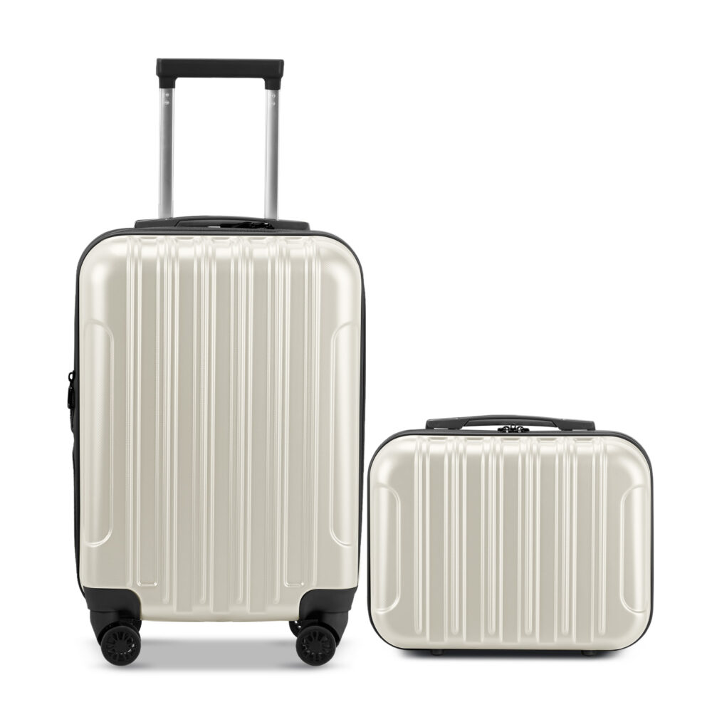 2 Piece Luggage Set, 20" Carry-On Expandble Luggage Hardside Lightweight Suitcase, 14" Mini Cosmetic Cases #SY-96436590