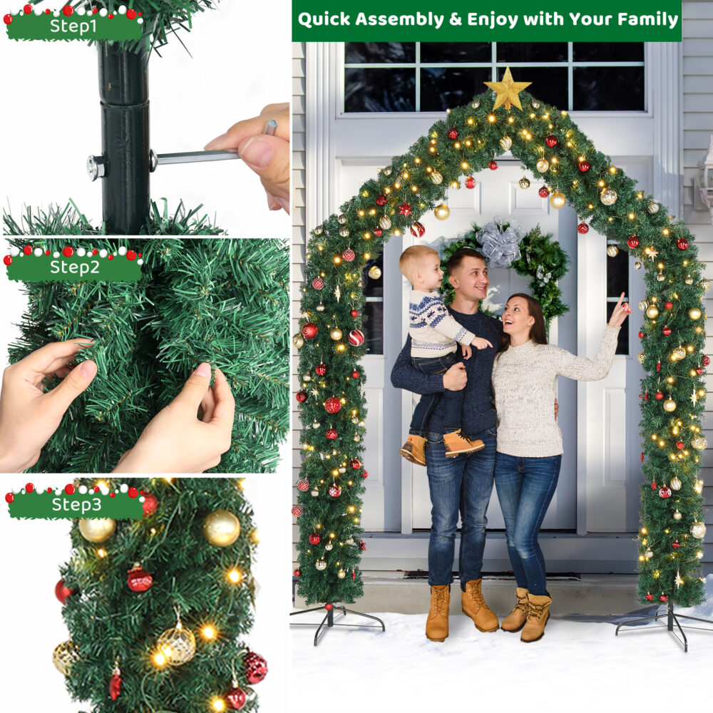 240*40*260cm 1860 Branches PVC Christmas Arch Holiday Arch Decoration Green #SY-08997498 - Image 5