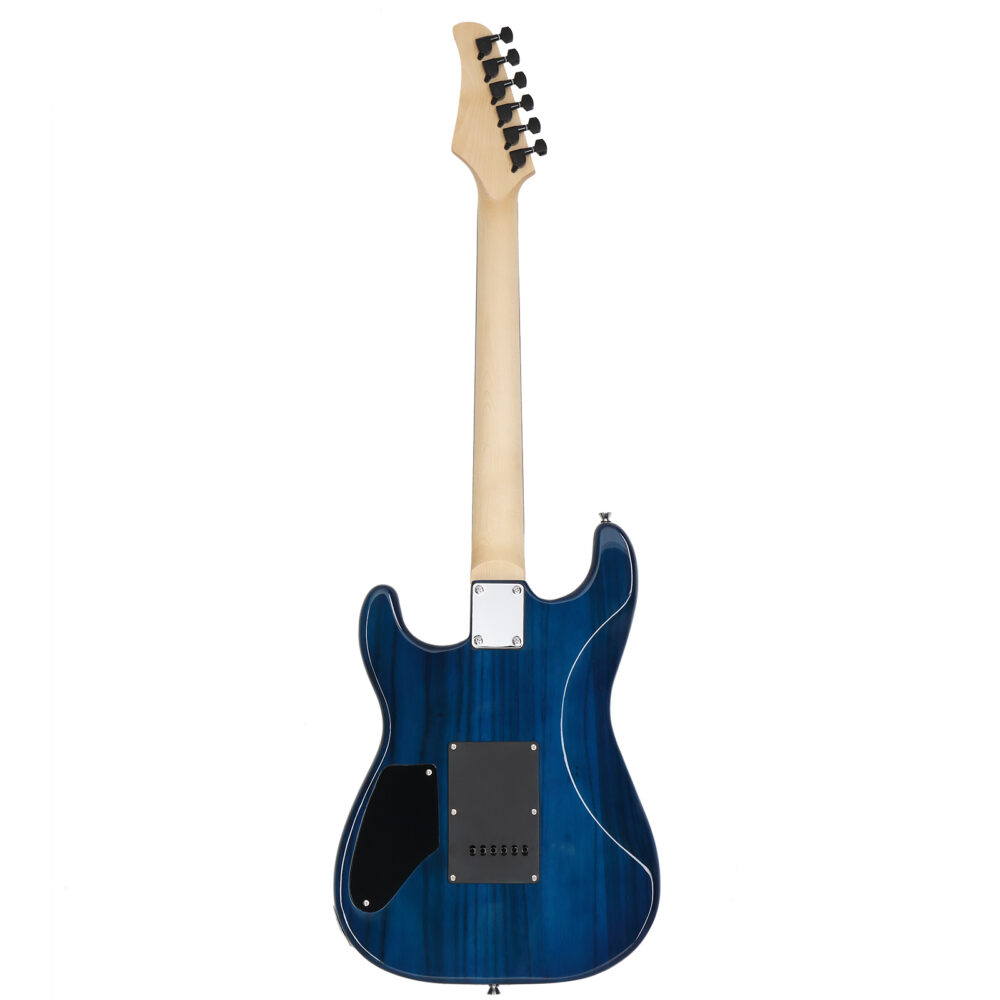 Glarry GST Stylish H-H Pickup Tiger Stripe Electric Guitar Kit with 20W AMP Bag Guitar Strap Blue #JL06-12856769