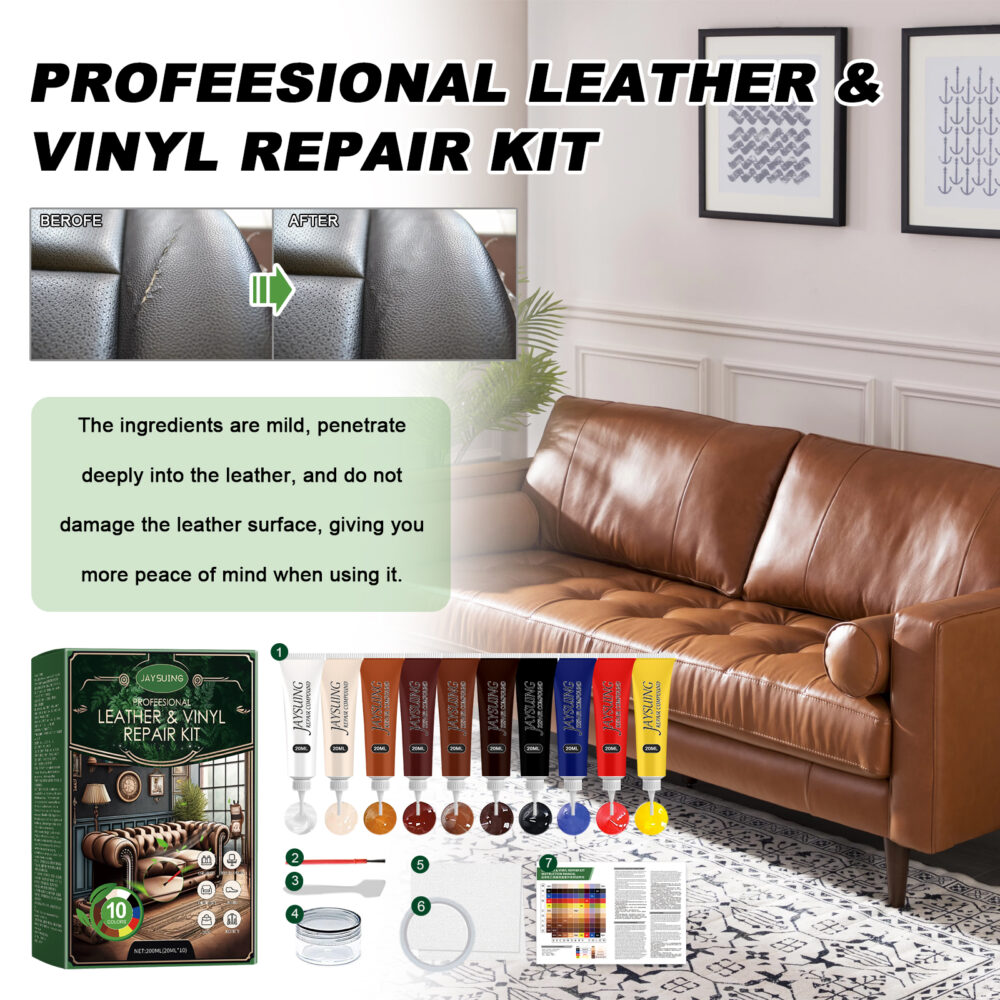 Furniture leather repair ten-color kit Sofa leather shoes refurbishment decontamination crack repair #JL04-CNJAC05-A002-1-GN1 - Image 7