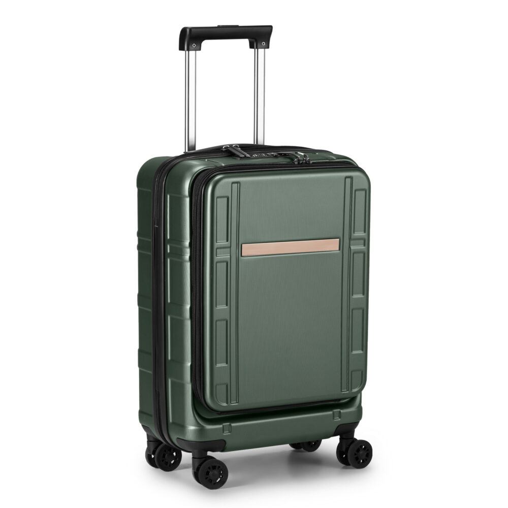 Carry on Luggage 22 X 14 X 9 Airline Approved, ABS+PC 20 Inch Luggage with Front Compartment, Double Spinner Wheels, TSA Lock，Dark Green Color #SY-30074238 - Image 4