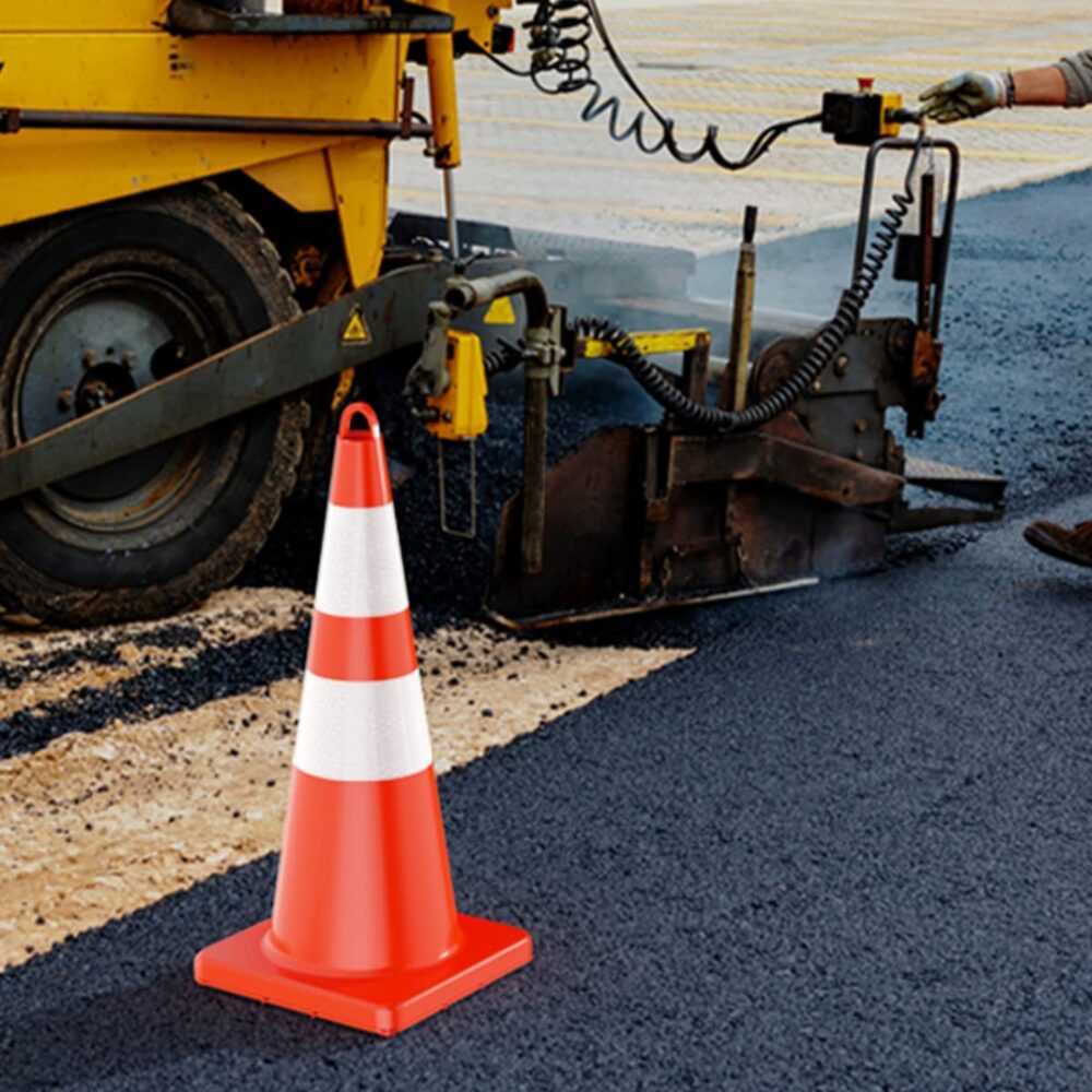 [12 Pack] 28 inch Traffic Safety Cones with Reflective Collars, Sturdy Orange PVC Cones for Road Safety, Parking lot and Driving Training #SY-40142847 - Image 3