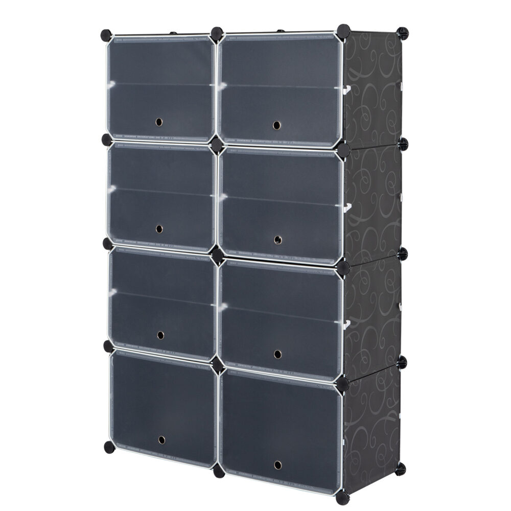 7-Tier Portable 28 Pair Shoe Rack Organizer 14 Grids Tower Shelf Storage Cabinet Stand Expandable for Heels, Boots, Slippers, Black #SY-95760738 - Image 4