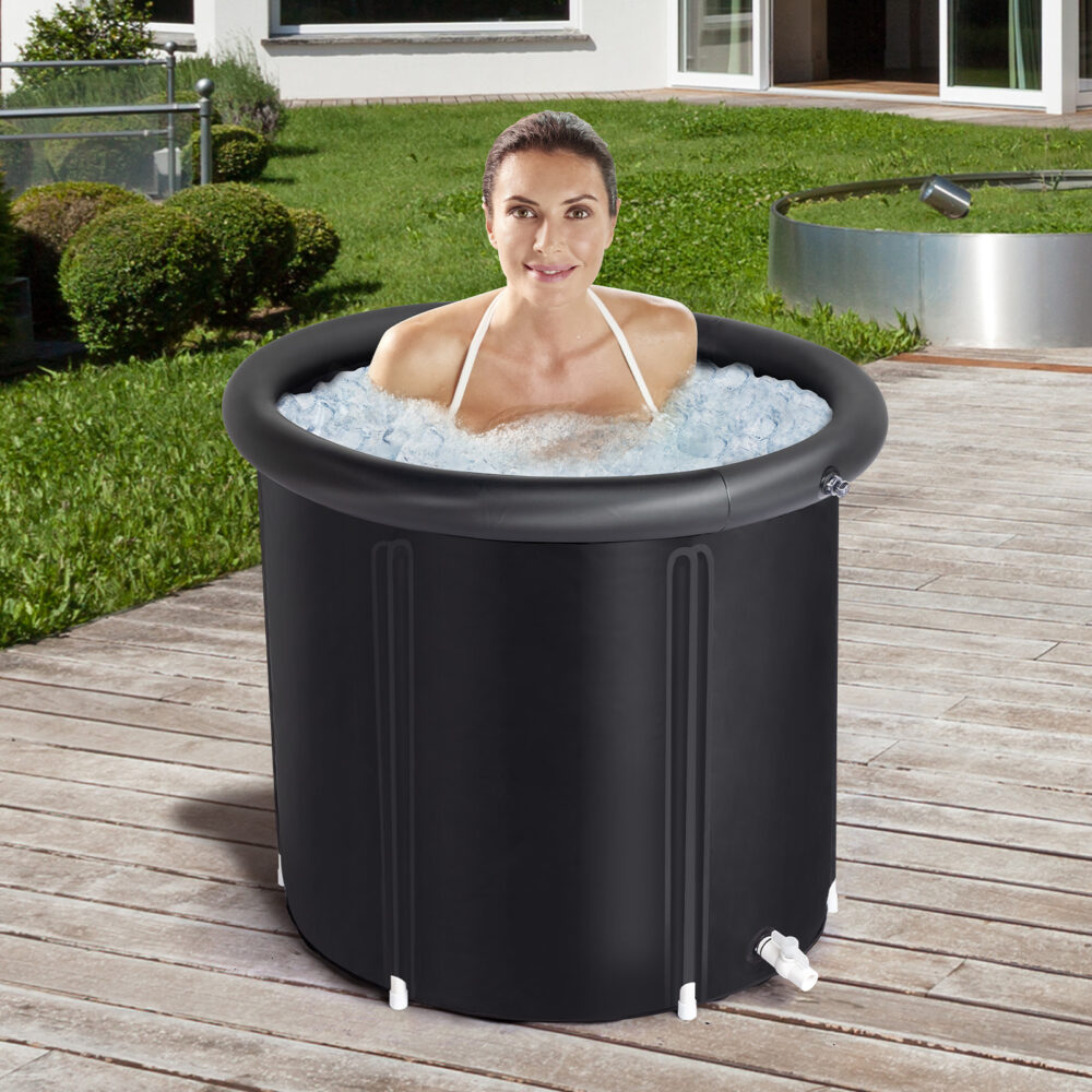 Ice Bath Tub for Athletes with Cover, 85 Gallons Cold Plunge Tub for Recovery, Multiple Layered Portable Ice Bath Plunge Pool, Black #SY-49154965 - Image 7