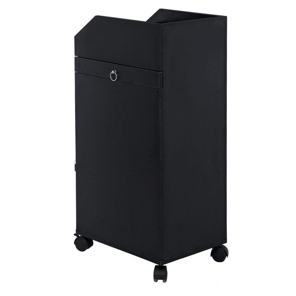 Hair Salon Storage Cart with Wheels & 3 Hair Dryer Holders & 4 Drawers & Lock & 2 Keys, Hairdressing Tools Station Mobile Makeup Case Black #SY-08788011 - Image 5