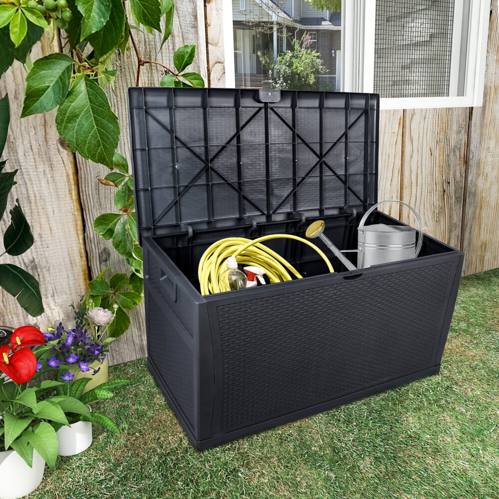 120gal 460L Outdoor Garden Plastic Storage Deck Box Chest Tools Cushions Toys Lockable Seat Waterproof #SY-74744138 - Image 7