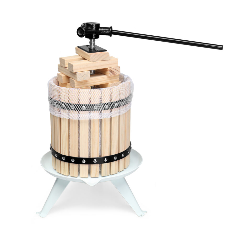 3.17 Gallon Fruit Wine Press, Solid Wood Basket Wine Making Press with 6 Blocks, 12 Liter Cider Apple Grape Crusher Manual Juice Maker for Kitchen Home Outdoor, Black #SY-52573374 - Image 2