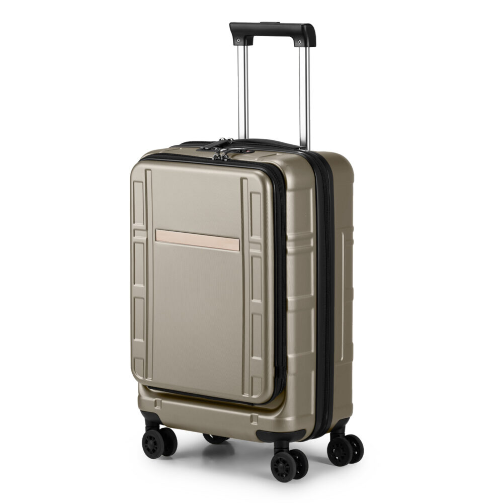 Carry on Luggage 22 X 14 X 9 Airline Approved, ABS+PC 20 Inch Luggage with Front Compartment, Double Spinner Wheels, TSA Lock，Khaki Color #SY-37037123 - Image 3