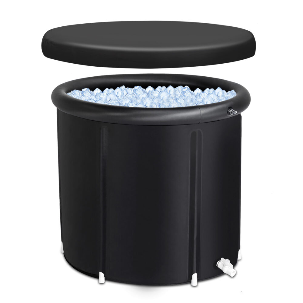 Ice Bath Tub for Athletes with Cover, 105 Gallons Cold Plunge Tub for Recovery, Multiple Layered Portable Ice Bath Plunge Pool, Black #SY-00383086