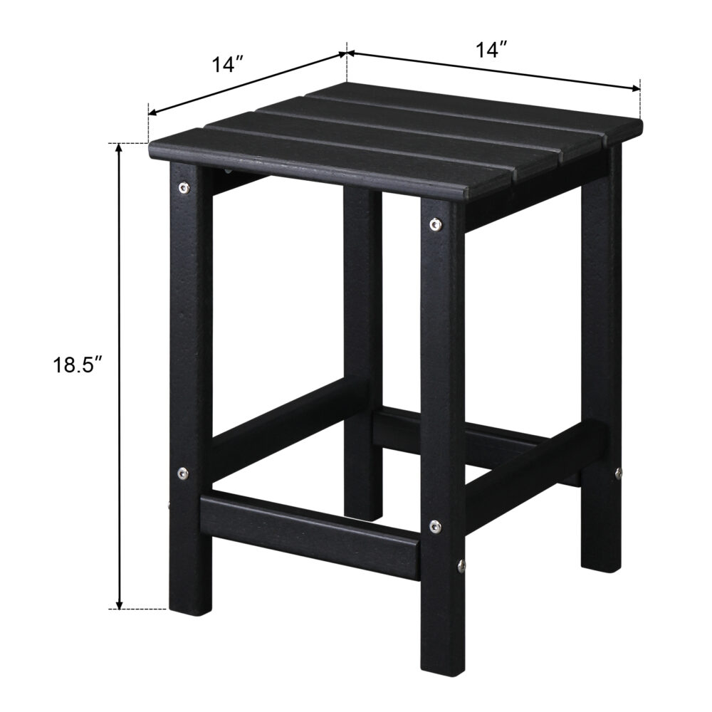 36*36*47cm Single Layer Square HDPE Side Table Black #SY-33119936 - Image 5