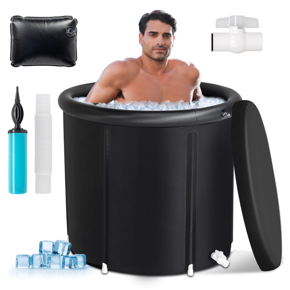 Ice Bath Tub for Athletes with Cover, 105 Gallons Cold Plunge Tub for Recovery, Multiple Layered Portable Ice Bath Plunge Pool, Black #SY-00383086 - Image 6