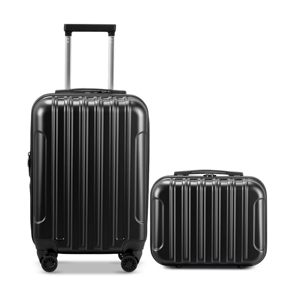 2 Piece Luggage Set, 20" Carry-On Expandble Luggage Hardside Lightweight Suitcase, 14" Mini Cosmetic Cases #SY-71033973