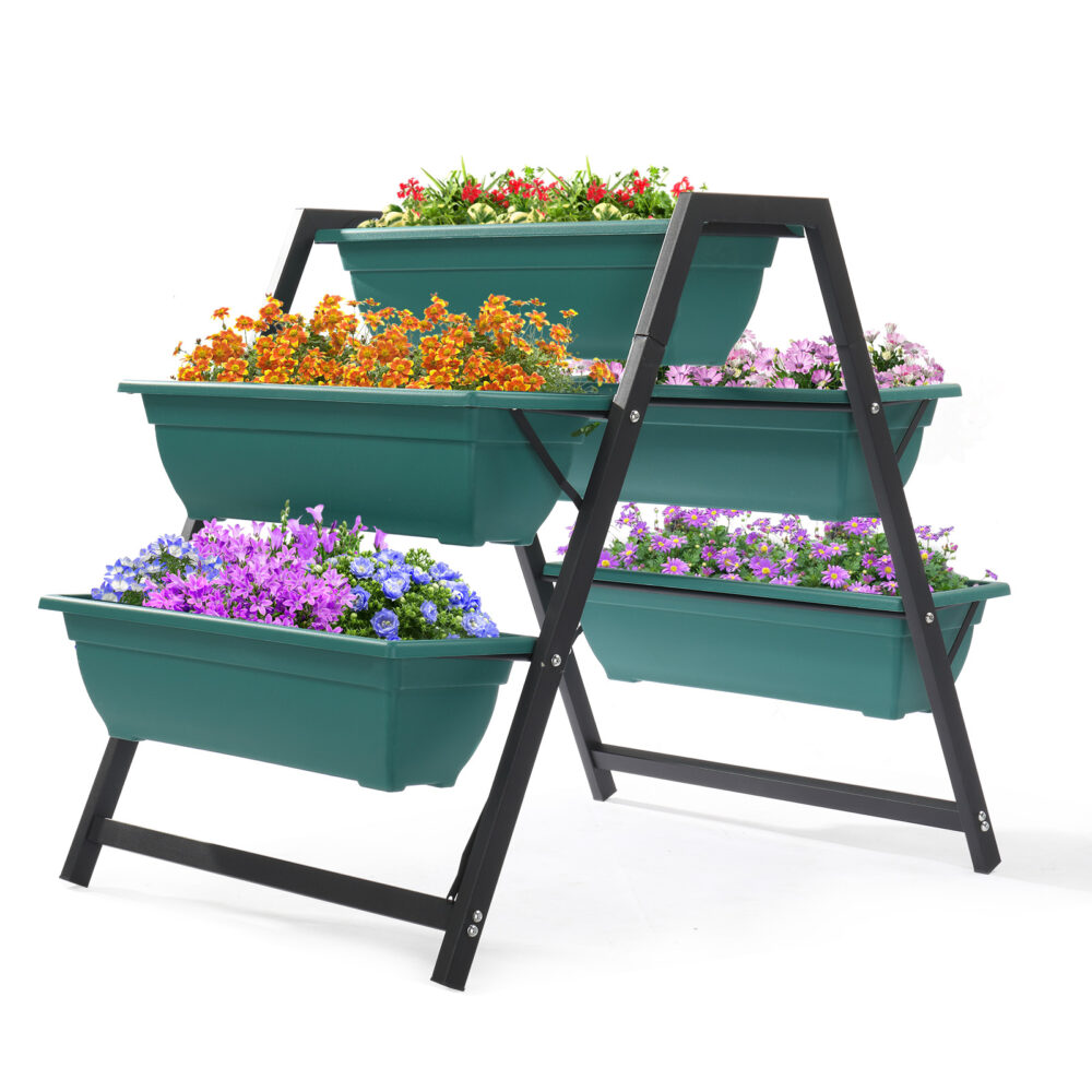 Raised Garden Planter Bed, Tiered Planter Stand with 5 Boxes, Vertical Raised Garden Bed for Herbs, Flowers, or Vegetables in Patio Balcony Indoor Outdoor #SY-22492182 - Image 6