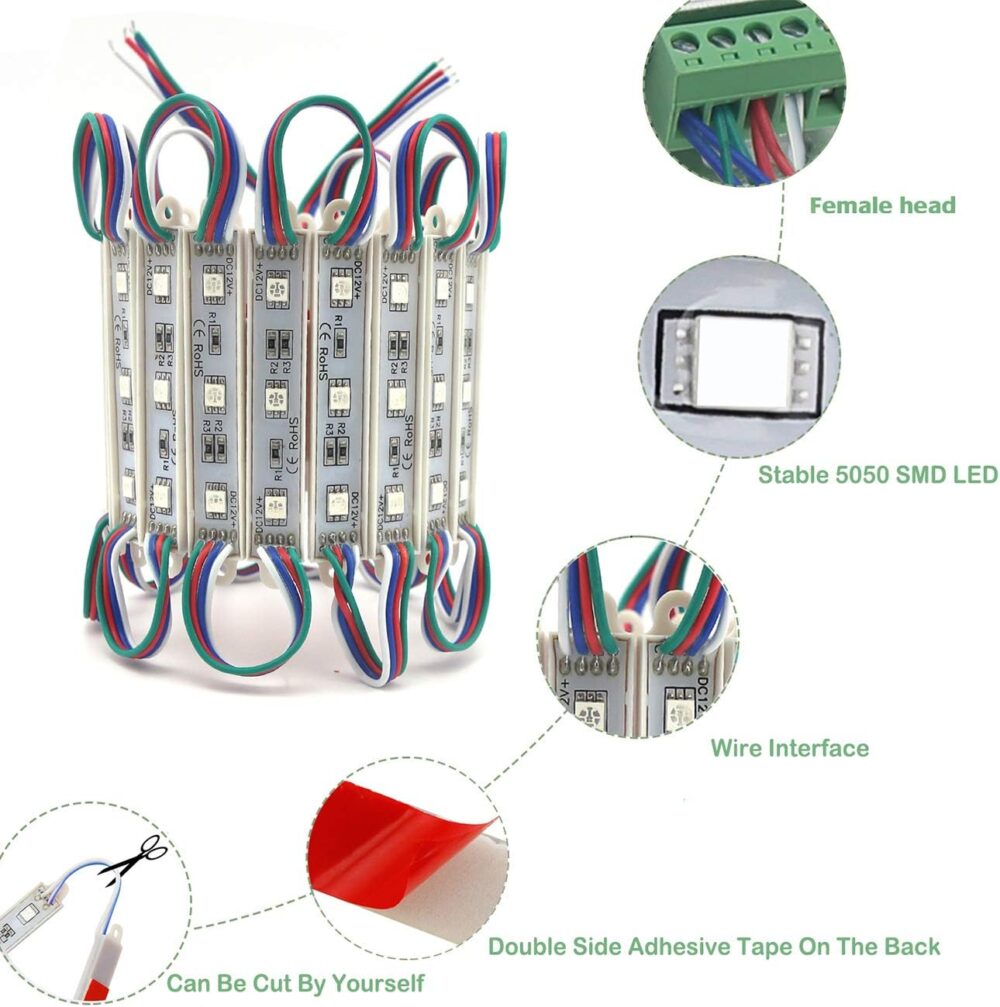 Super Bright IP65 Waterproof 5050 SMD Module Light Sign Strip Lamp DC 12V with controller #JL06-90145190