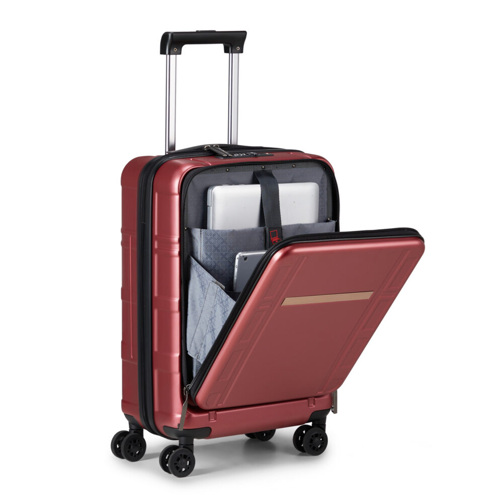 Carry on Luggage 22 X 14 X 9 Airline Approved, ABS+PC 20 Inch Luggage with Front Compartment, Double Spinner Wheels, TSA Lock，Wine Red Color #SY-47891097 - Image 3