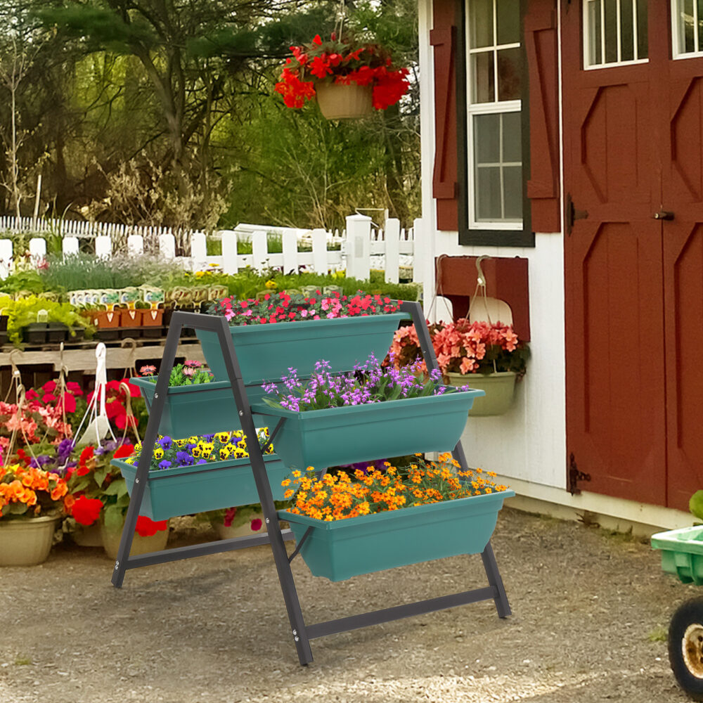 Raised Garden Planter Bed, Tiered Planter Stand with 5 Boxes, Vertical Raised Garden Bed for Herbs, Flowers, or Vegetables in Patio Balcony Indoor Outdoor #SY-22492182 - Image 3