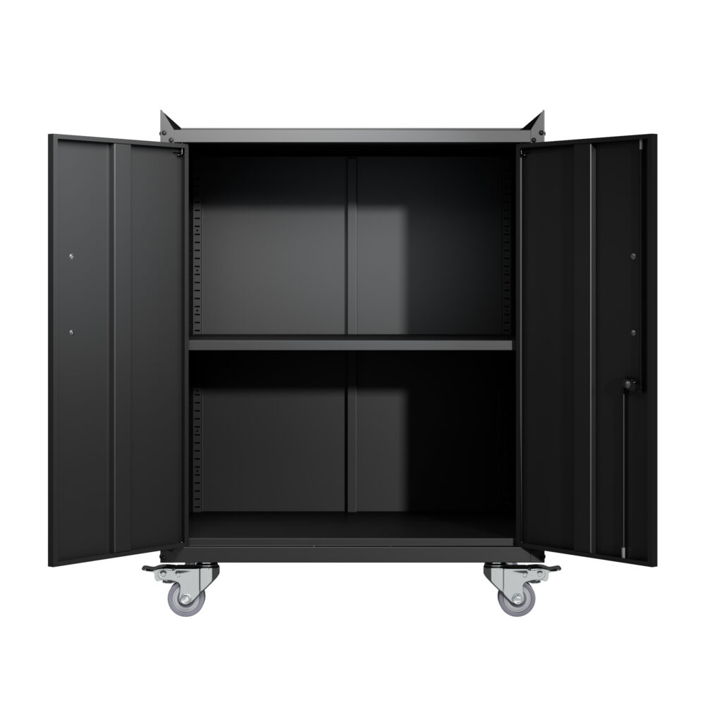 2 Door Tool Cabinets for Garage, Lockable Garage Storage Cabinet, Locking Metal Storage Cabinet with Wheels, Rolling Tool Chest, Assembly Required H34*W30.3*D18 #JL06-69278319 - Image 6