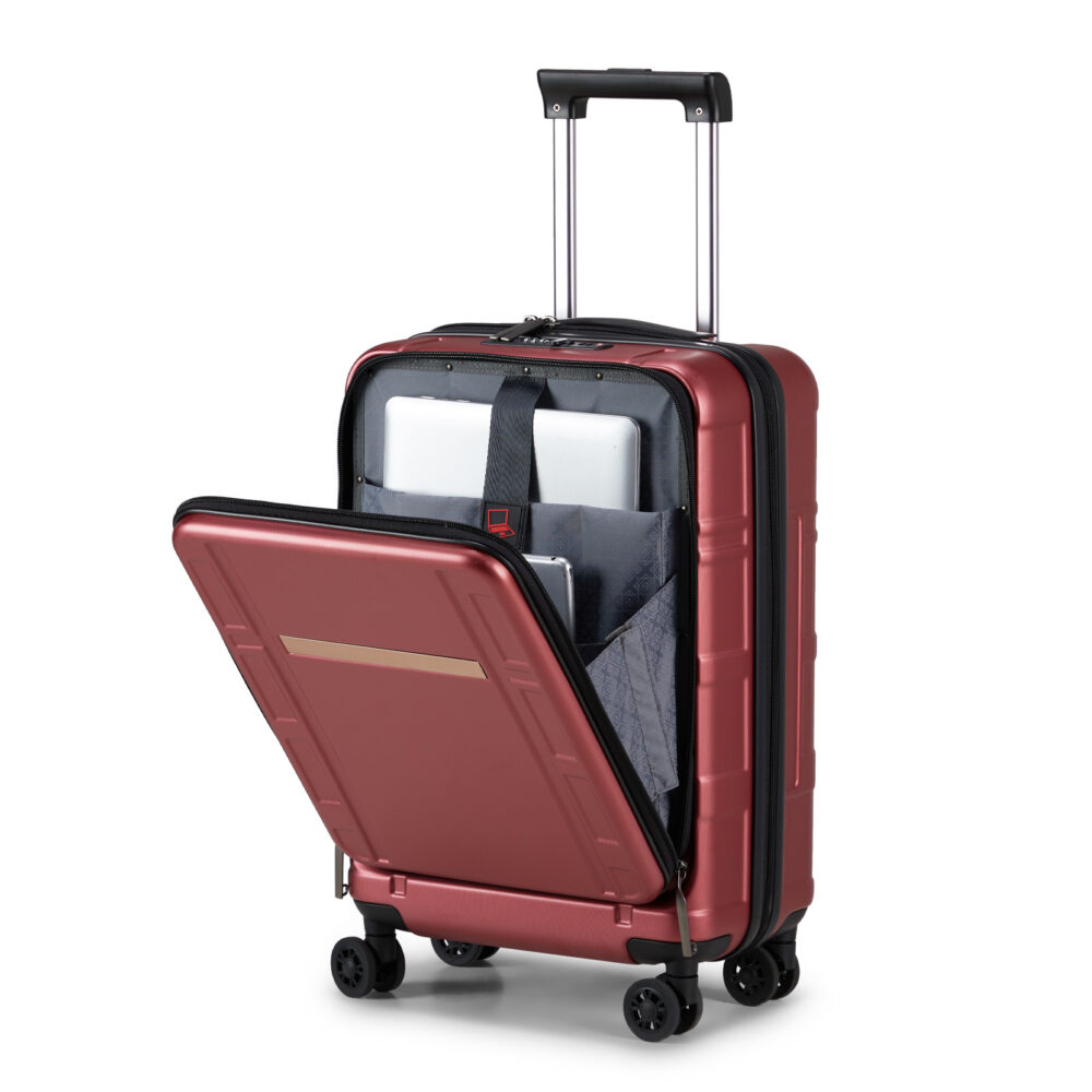 Carry on Luggage 22 X 14 X 9 Airline Approved, ABS+PC 20 Inch Luggage with Front Compartment, Double Spinner Wheels, TSA Lock，Wine Red Color #SY-47891097 - Image 4