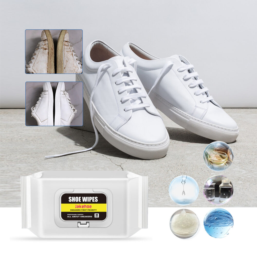 Sneaker wipes small white shoes clean stains yellow shoe edge decontamination wash free bright white clean #JL04-JHC04-A012-40-WH1