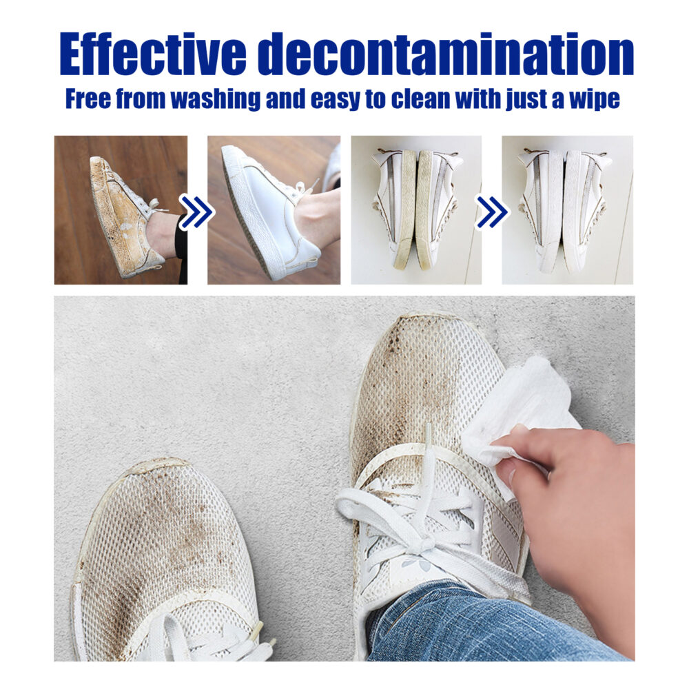 Sneaker wipes small white shoes clean stains yellow shoe edge decontamination wash free bright white clean #JL04-JHC04-A012-40-WH1 - Image 7