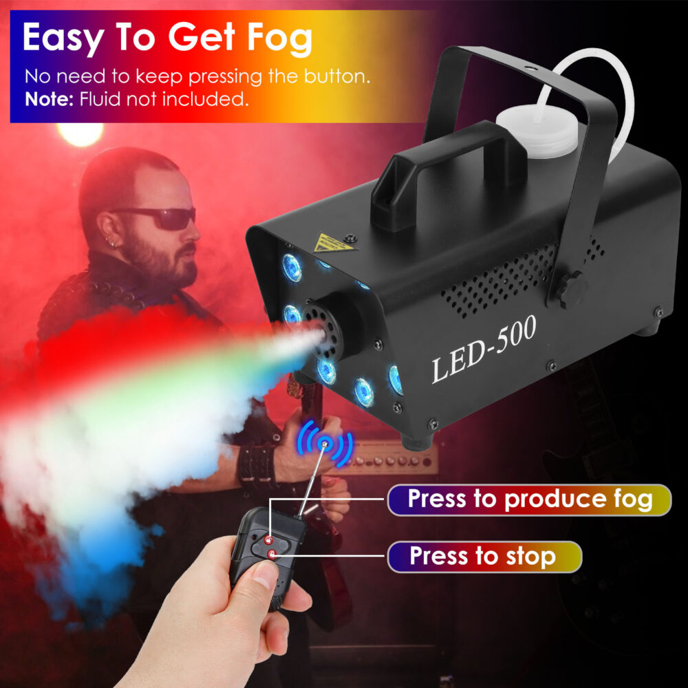 500W Fog Machine 2000CFM Colorful Smoke Machine with 8Pcs LEDs 5 Lighting Effects 3-Level Brightness #JL06-57011748 - Image 6