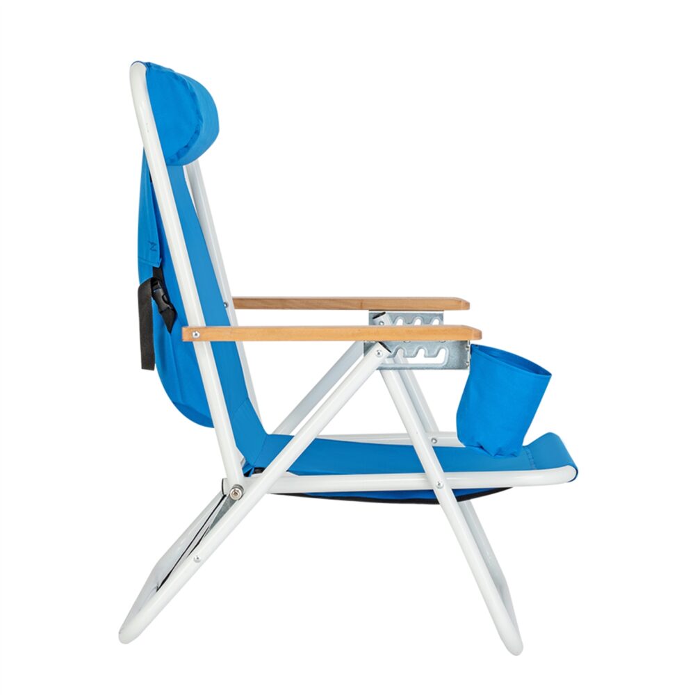 Portable High Strength Beach Chair with Adjustable Headrest Blue #JL06-99460325 - Image 11