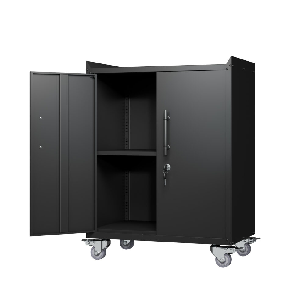 2 Door Tool Cabinets for Garage, Lockable Garage Storage Cabinet, Locking Metal Storage Cabinet with Wheels, Rolling Tool Chest, Assembly Required H34*W30.3*D18 #JL06-69278319 - Image 13