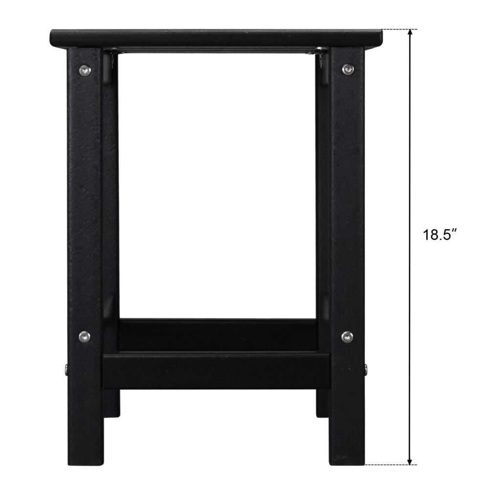 36*36*47cm Single Layer Square HDPE Side Table Black #SY-33119936 - Image 8