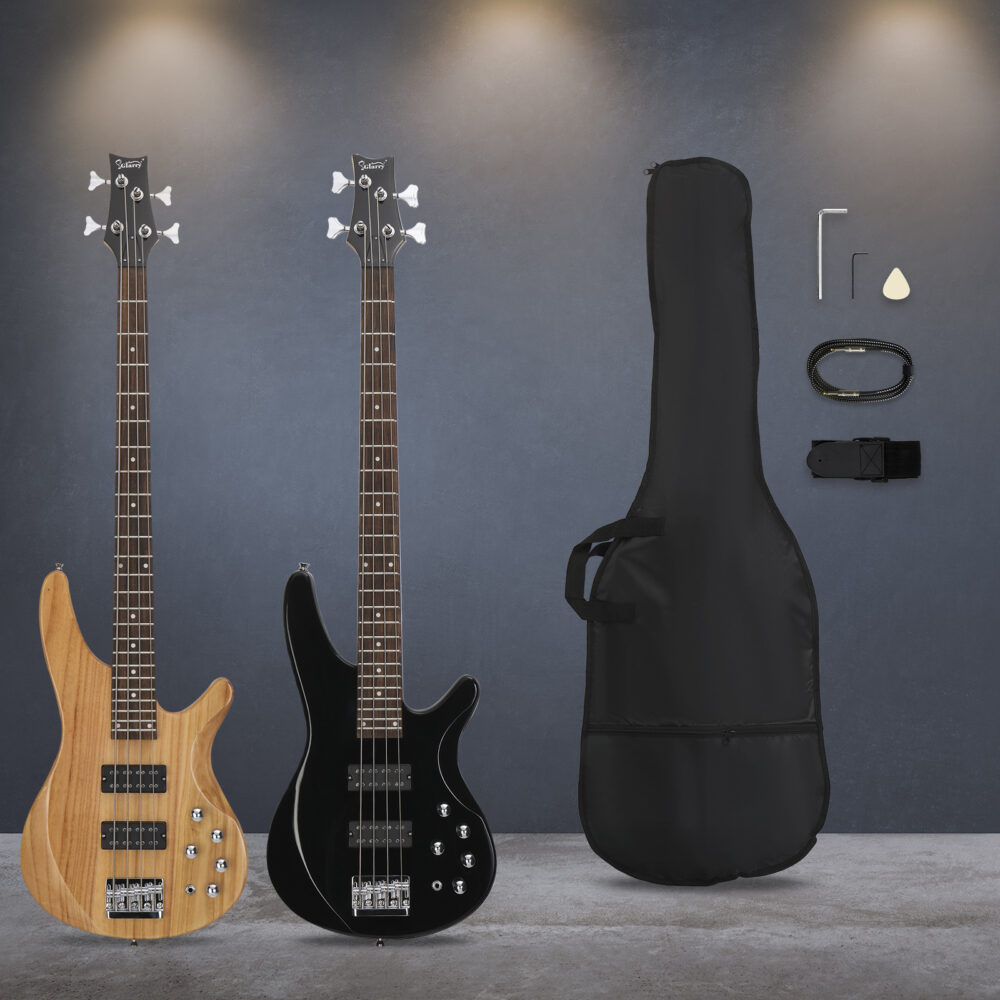 Glarry 44 Inch GIB 4 String H-H Pickup Laurel Wood Fingerboard Electric Bass Guitar with Bag and other Accessories Black #JL06-93617569 - Image 13