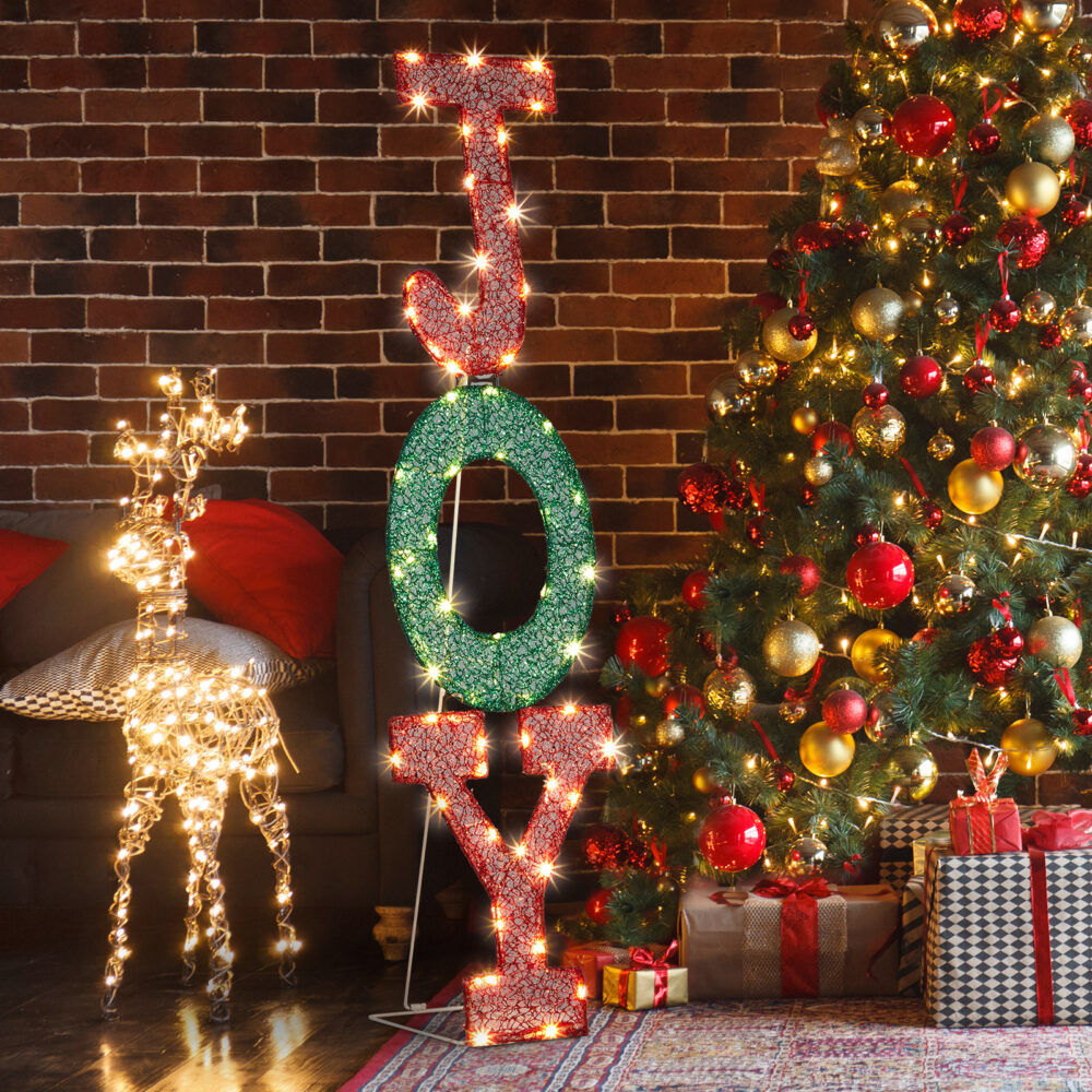 Lighted JOY Letter Sign Christmas Yard Decorations, Pre-lit 2D Letter Display with 45 LED Warm White Lights and Stakes for Xmas Outdoor Holiday Indoor Decor Lighted Holiday Displays #SY-83704142 - Image 11