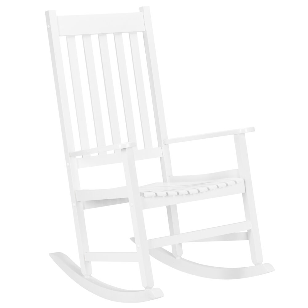 68.5*86*115CM Square Wooden Rocking Chair White #JL06-33661004 - Image 14