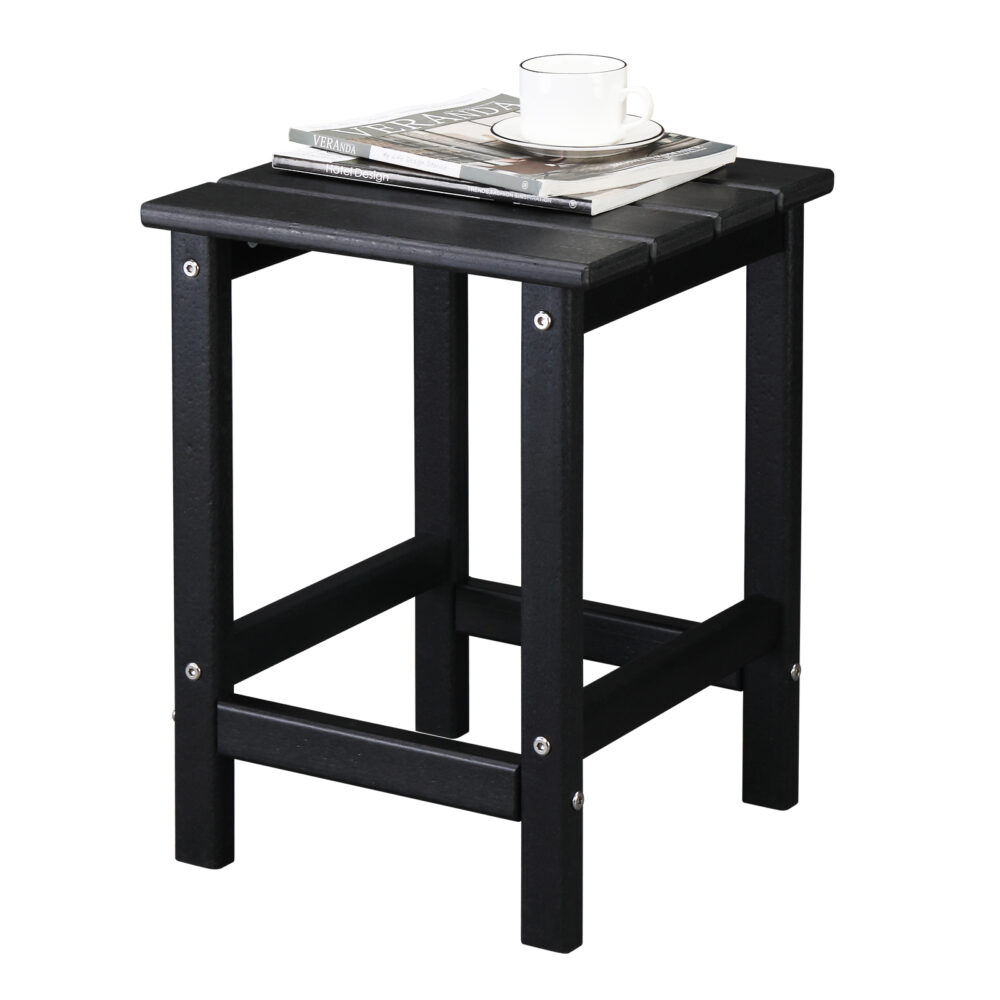 36*36*47cm Single Layer Square HDPE Side Table Black #SY-33119936 - Image 10