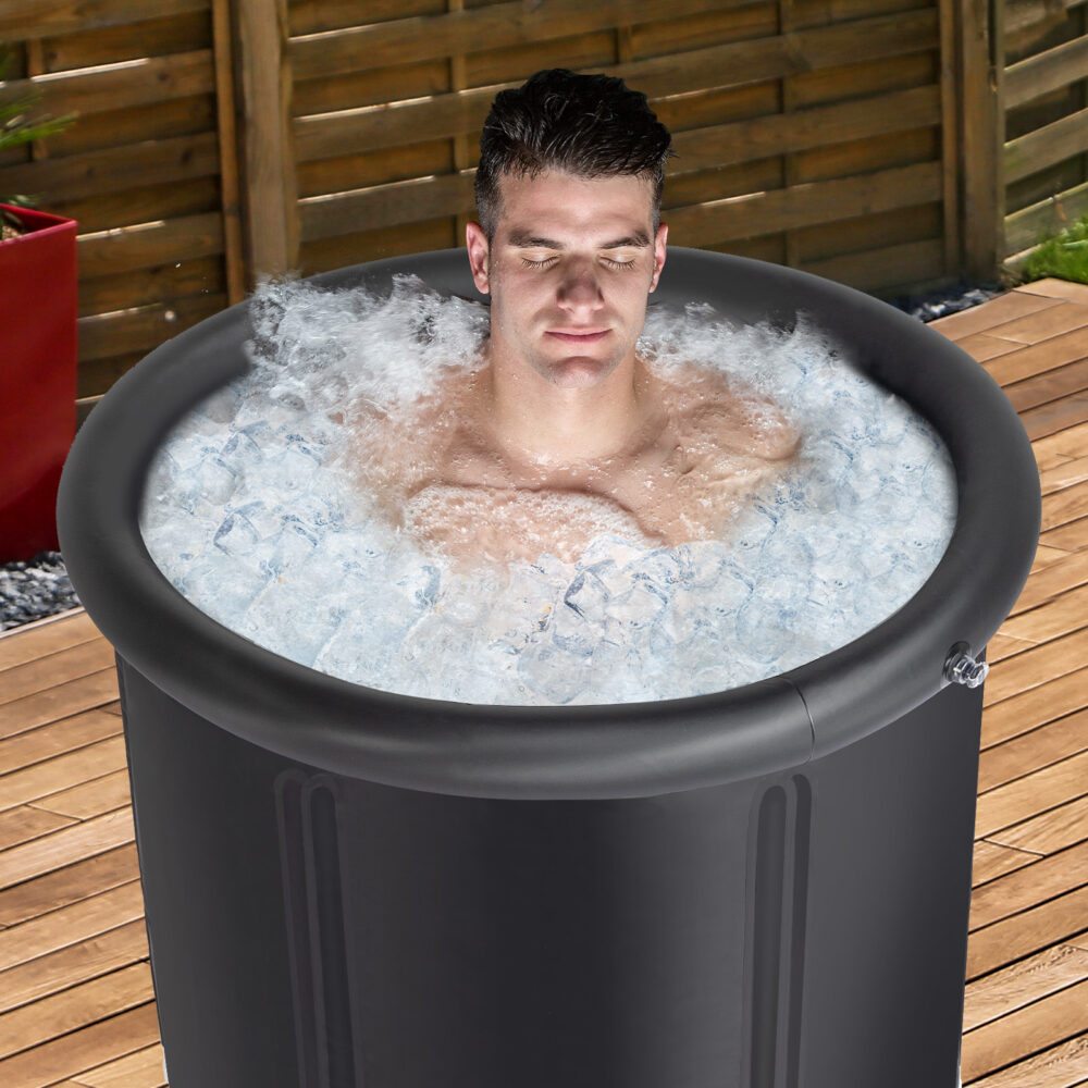 Ice Bath Tub for Athletes with Cover, 85 Gallons Cold Plunge Tub for Recovery, Multiple Layered Portable Ice Bath Plunge Pool, Black #SY-49154965 - Image 9