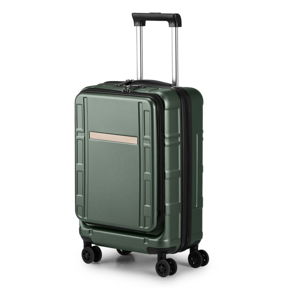 Carry on Luggage 22 X 14 X 9 Airline Approved, ABS+PC 20 Inch Luggage with Front Compartment, Double Spinner Wheels, TSA Lock，Dark Green Color #SY-30074238 - Image 6