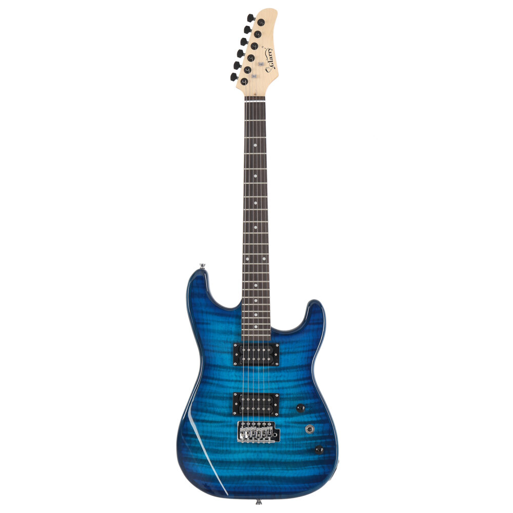 Glarry GST Stylish H-H Pickup Tiger Stripe Electric Guitar Kit with 20W AMP Bag Guitar Strap Blue #JL06-12856769 - Image 29