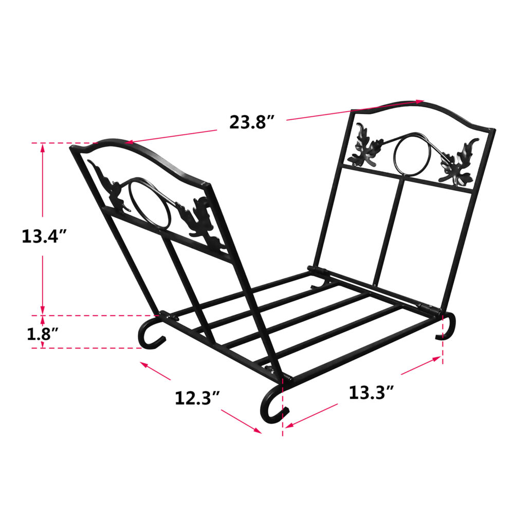 Folding Log Storage Rack, Log Holder Firewood Racks,Black #SY-00184417 - Image 6