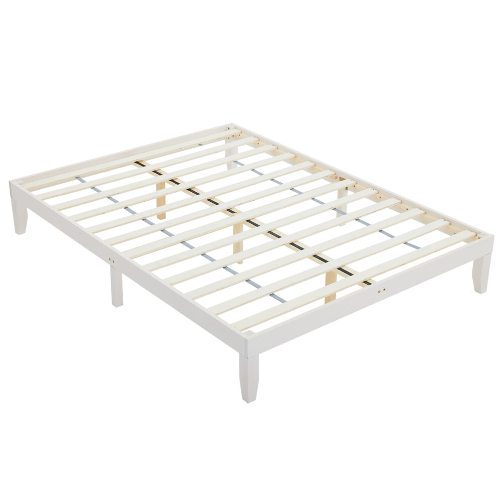 Basic bed frame washed white Queen 206*151*30.5cm wooden bed #JL06-73717443 - Image 6