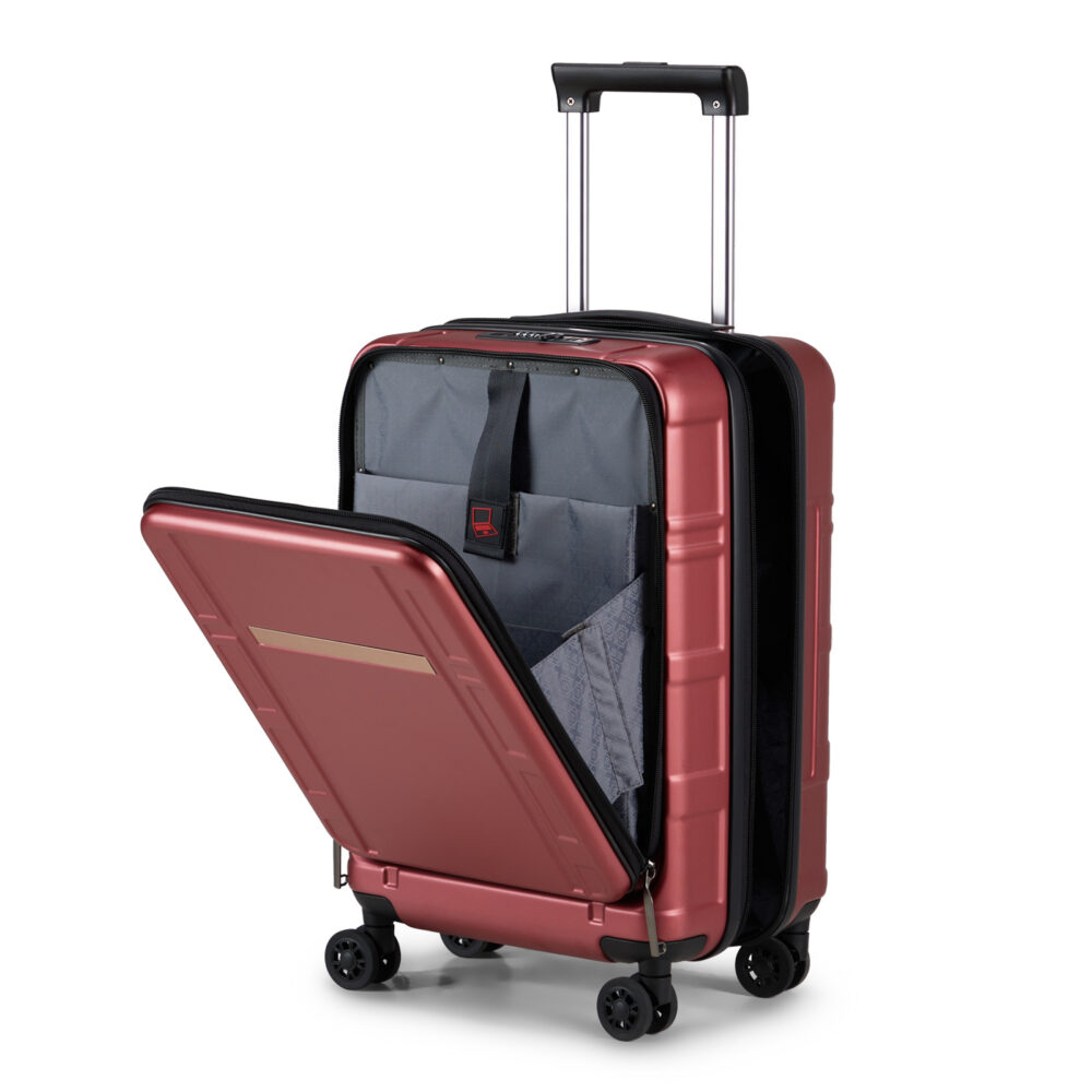 Carry on Luggage 22 X 14 X 9 Airline Approved, ABS+PC 20 Inch Luggage with Front Compartment, Double Spinner Wheels, TSA Lock，Wine Red Color #SY-47891097 - Image 6